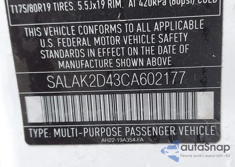 2012 Land Rover Lr4 из США, поврежденный, VIN SALAK2D43CA602177